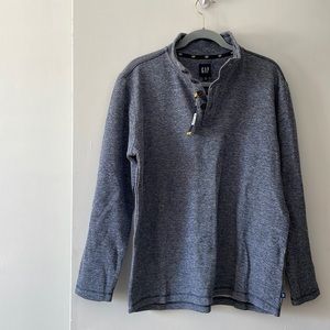 NWT Gap mens mock neck pullover long sleeve. Size medium. Medieval blue